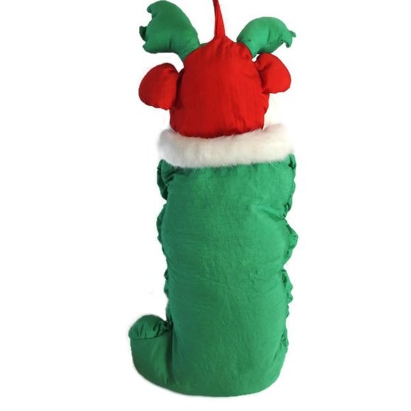 Green 3 D Padded Deer Christmas Stocking - Picture 3 of 8